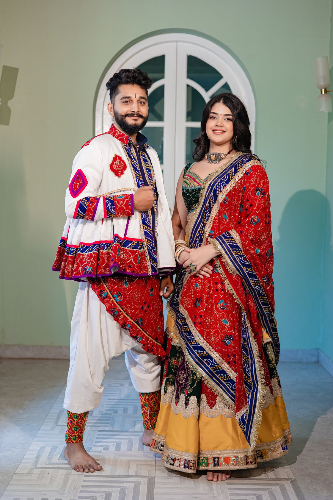 Couple Set (Sunehri Saaj + Ivory White Kedia)