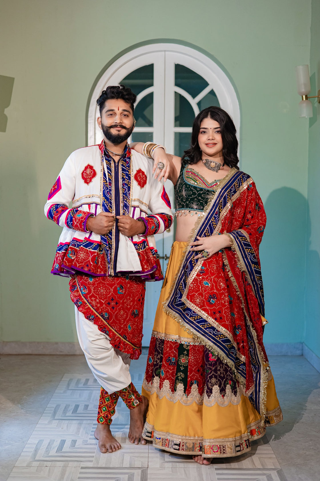 Couple Set (Sunehri Saaj + Ivory White Kedia)